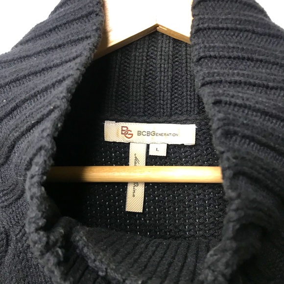 BCBGeneration Thick Chunky Black Sweater Vest - Picture 4 of 5